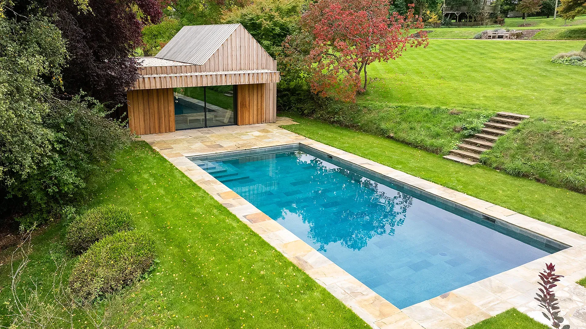 Concrete Tiled Pool West of Winchester
